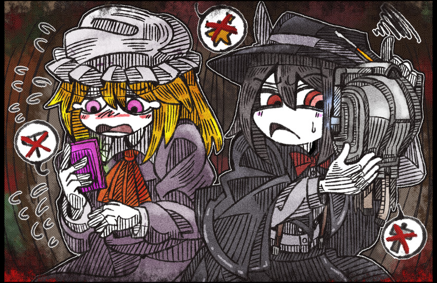 usami renko, maribel hearn, and cybermen (touhou and 1 more) drawn by suenari_(peace)