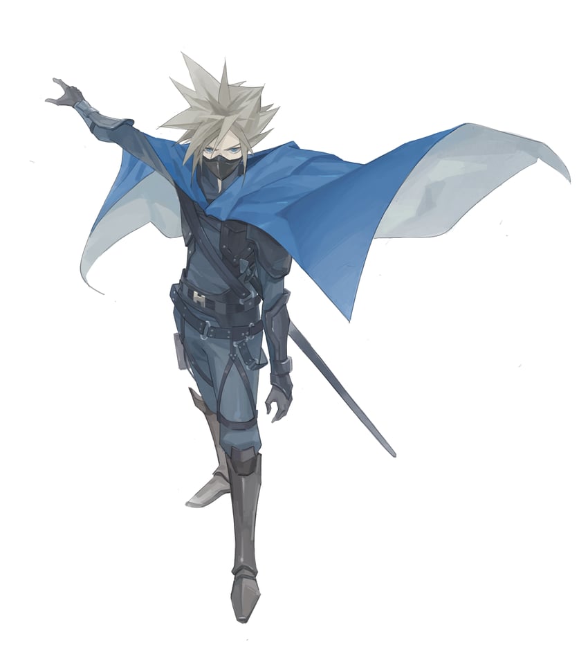 cloud strife (final fantasy and 2 more) drawn by dododo_(fightingdodo)