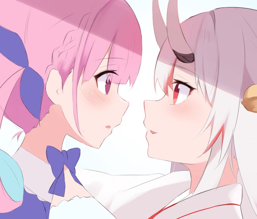 minato aqua and nakiri ayame (hololive) drawn by nono_i831