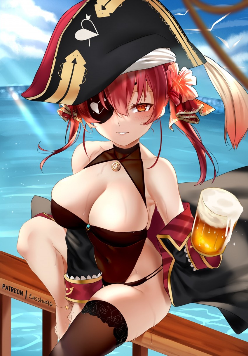 houshou marine (hololive) drawn by zasshu
