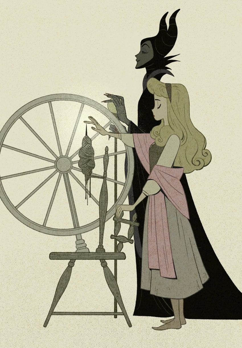 aurora and maleficent (sleeping beauty) drawn by helen_jee