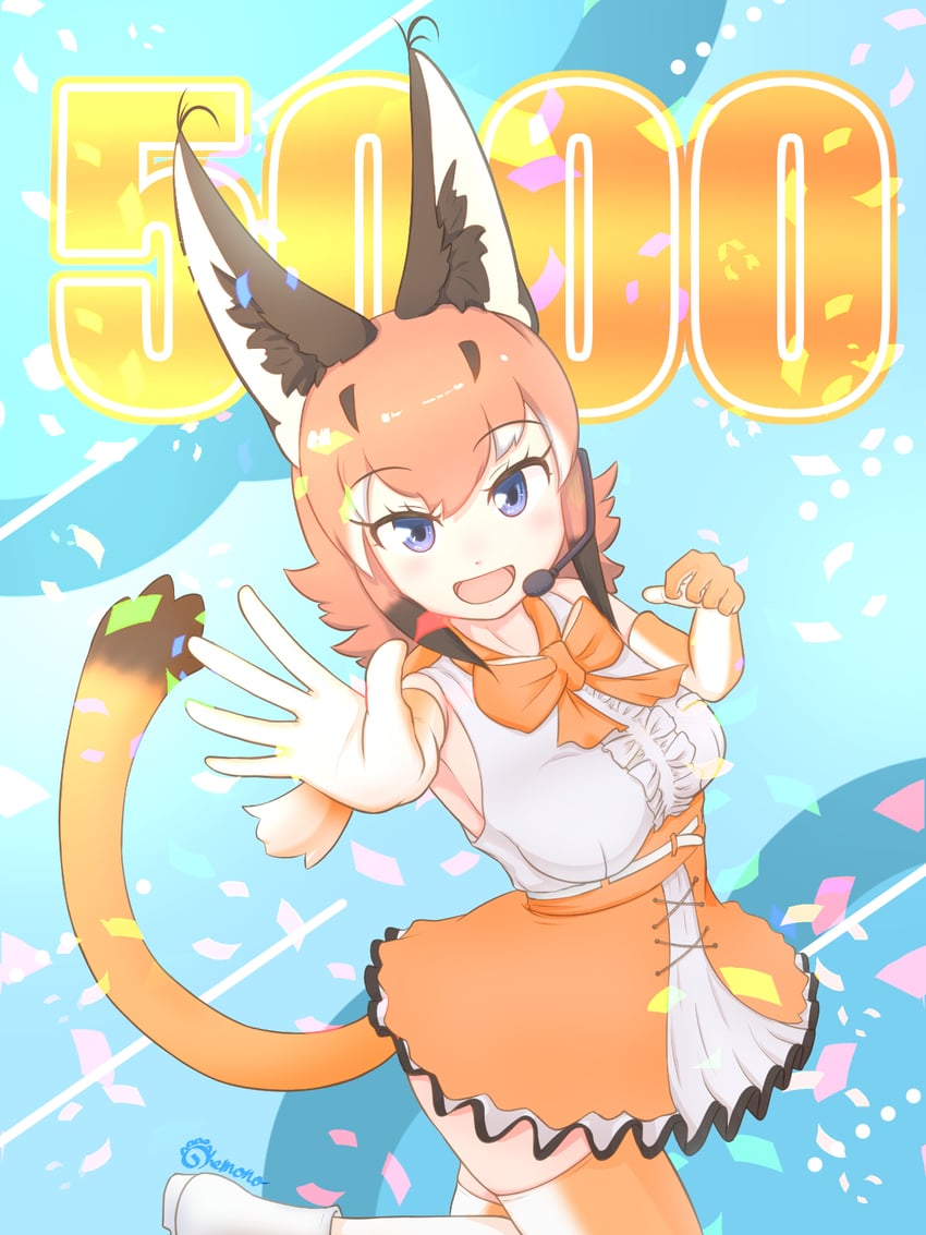 caracal (kemono friends and 1 more) drawn by nokemono-san_(bocchi_friend)