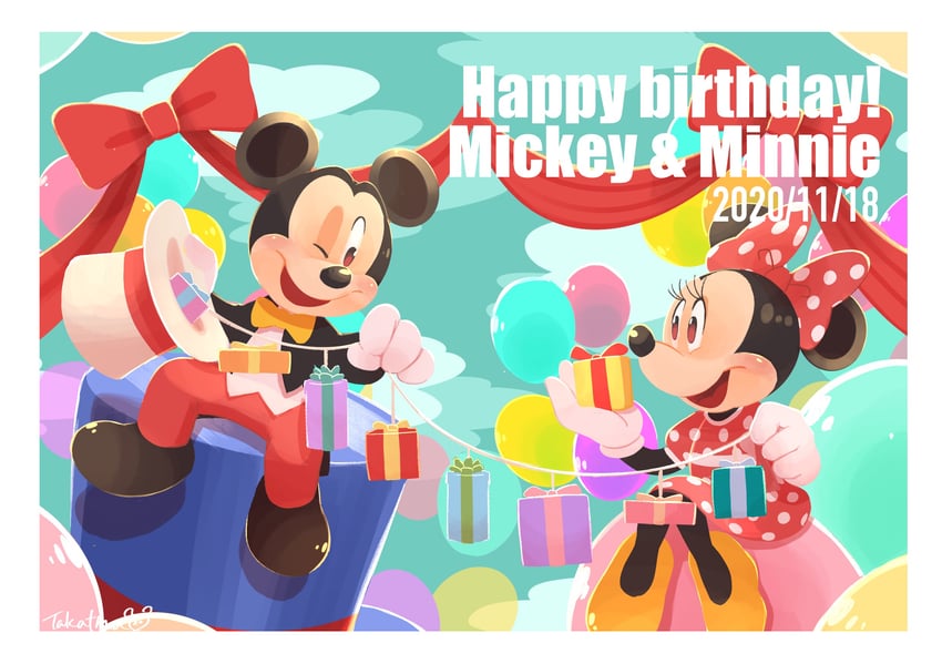 mickey mouse and minnie mouse (mickey mouse & friends) drawn by gamorangetana