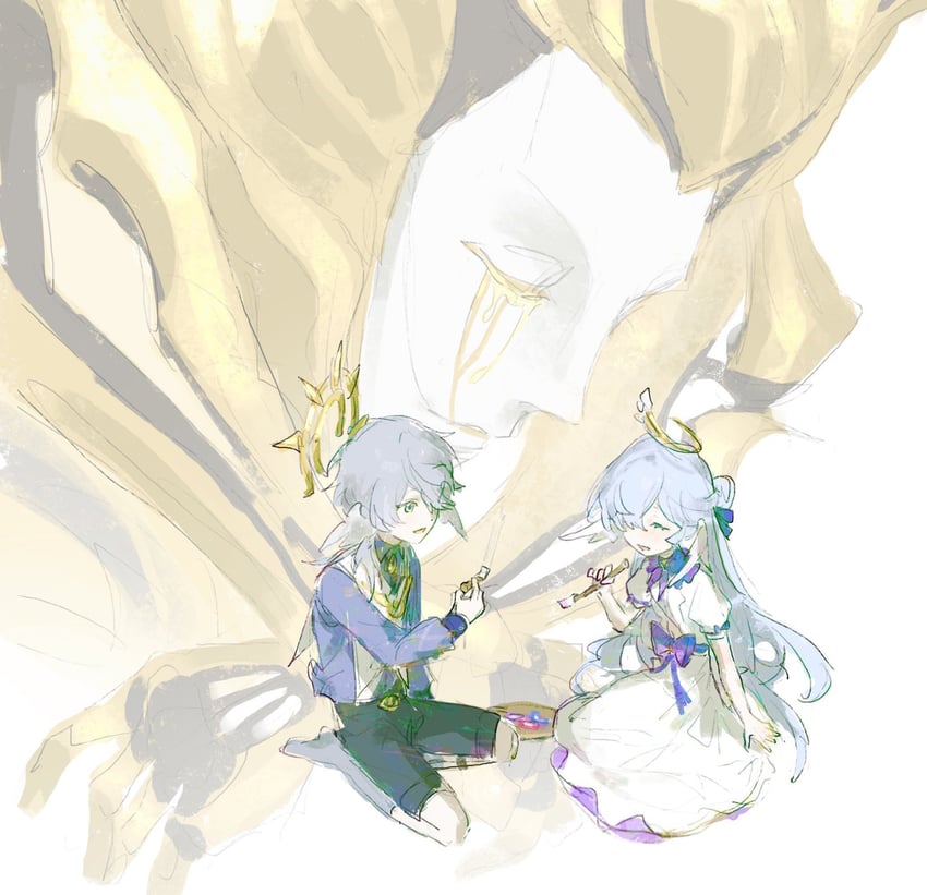 robin, sunday, and septimus (honkai and 1 more) drawn by ehrx8n