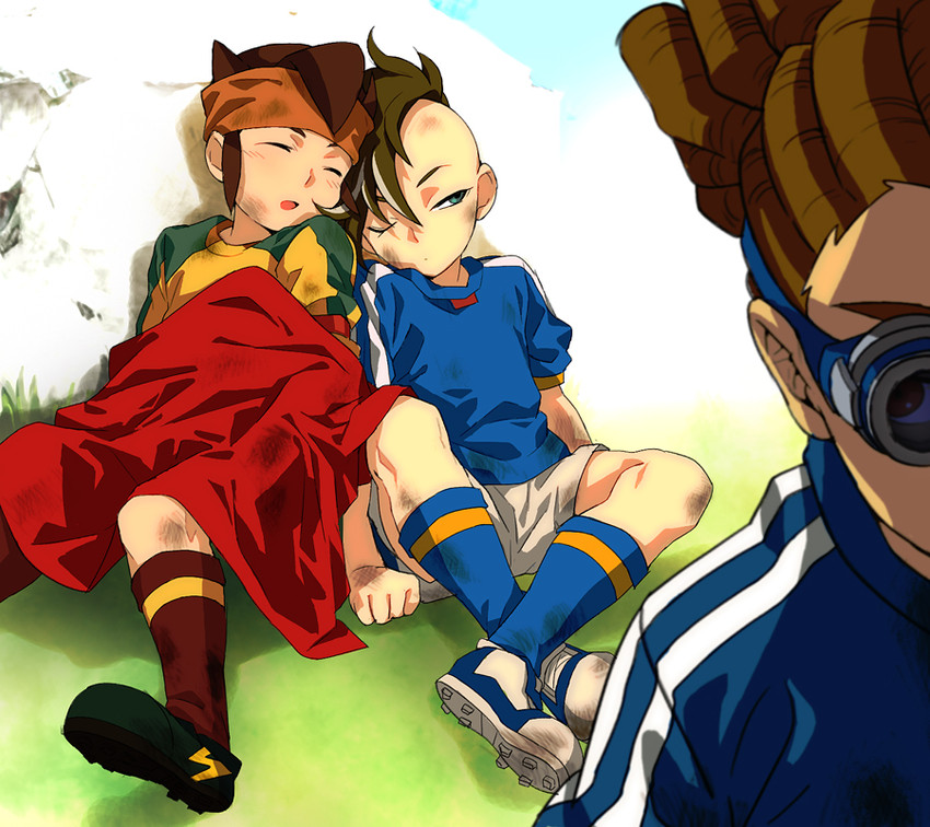 endou mamoru, kidou yuuto, and fudou akio (inazuma eleven) drawn by j_am