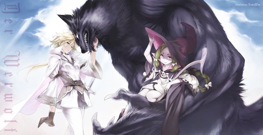 gomoviroa, weidt, and ilia luttge eindorf (jinrou e no tensei maou no fukukan) drawn by nishieda