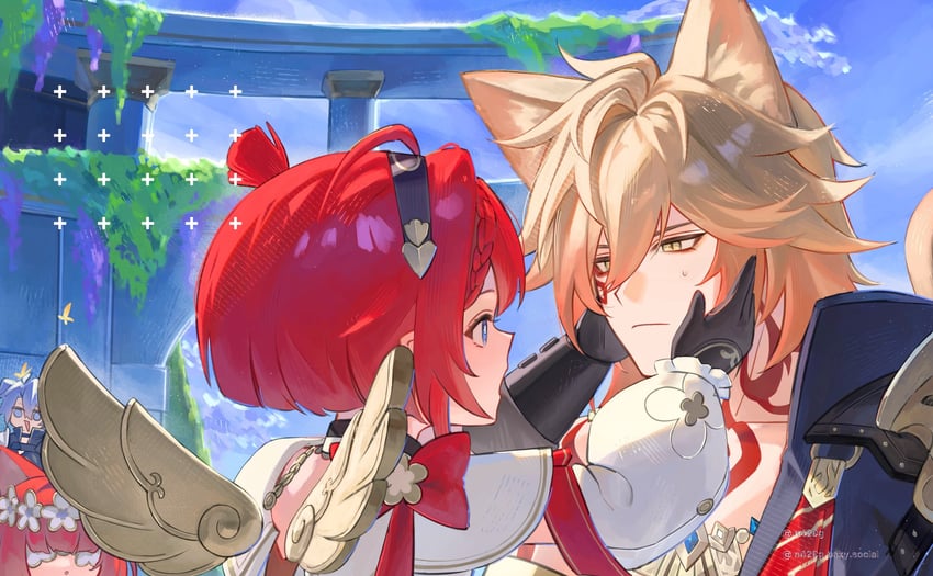 phainon, mydei, tribbie, and trinnon (honkai and 1 more) drawn by neglow
