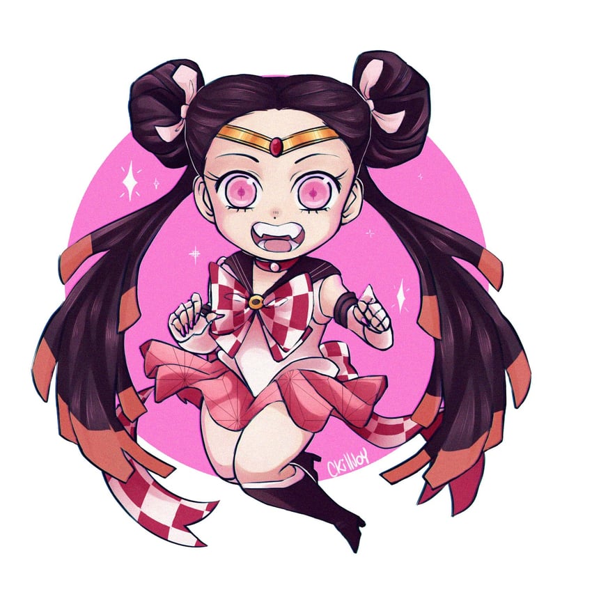kamado nezuko (bishoujo senshi sailor moon and 1 more) drawn by mica_(c_killjoy)