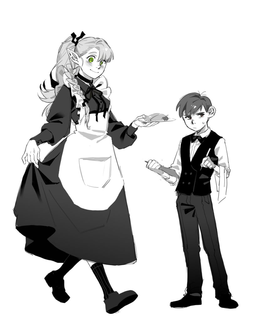 marcille donato and chilchuck tims (dungeon meshi) drawn by kugai697139