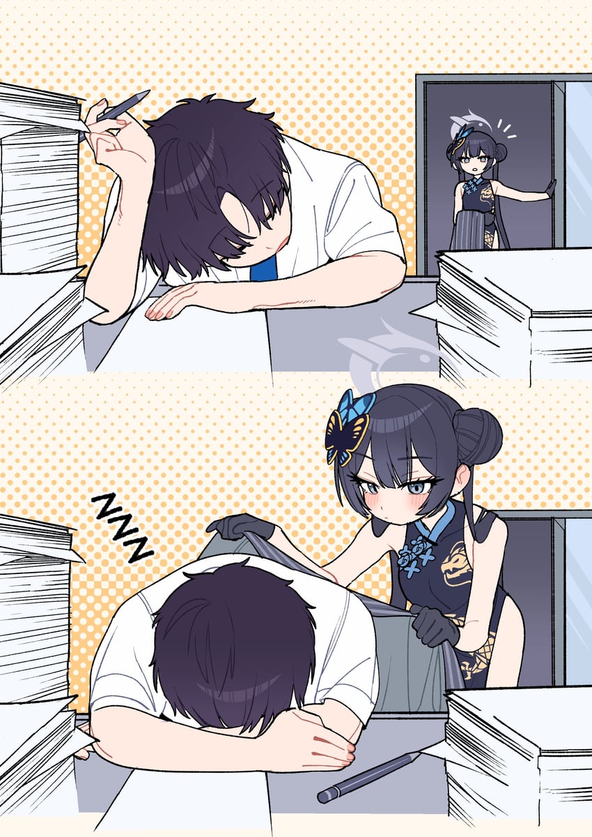 sensei and kisaki (blue archive and 1 more) drawn by je_o_mo