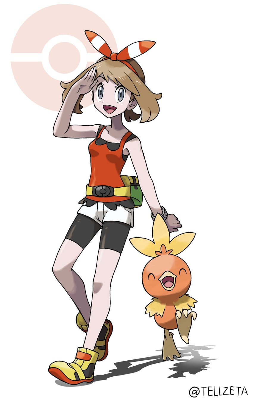 may and torchic (pokemon and 1 more) drawn by tellzeta