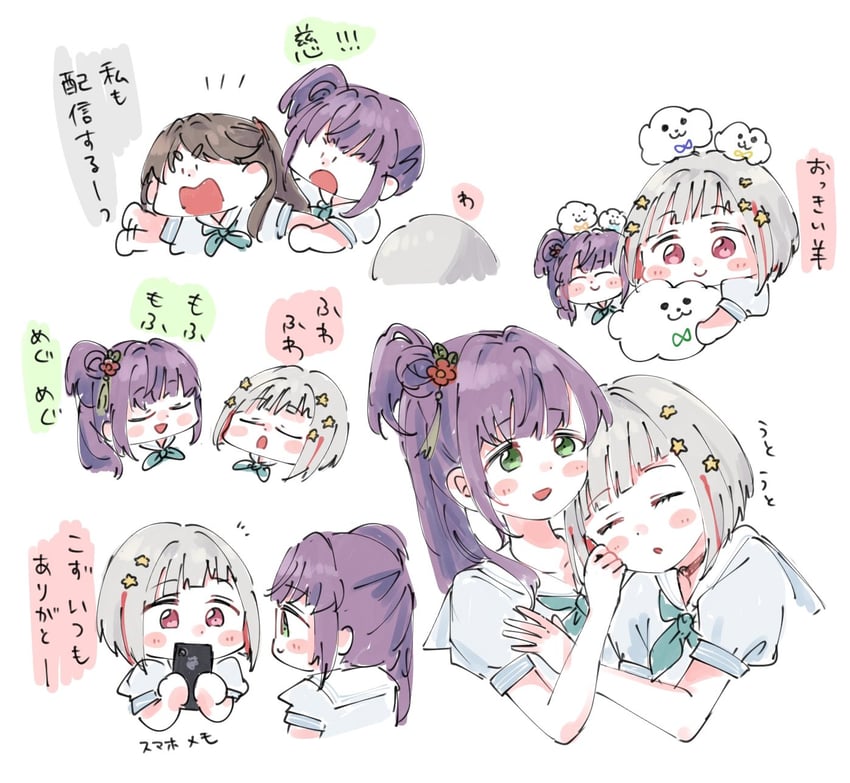 hinoshita kaho, fujishima megumi, otomune kozue, murano sayaka, yugiri tsuzuri, and 3 more (love live! and 1 more) drawn by moso_(expect66)
