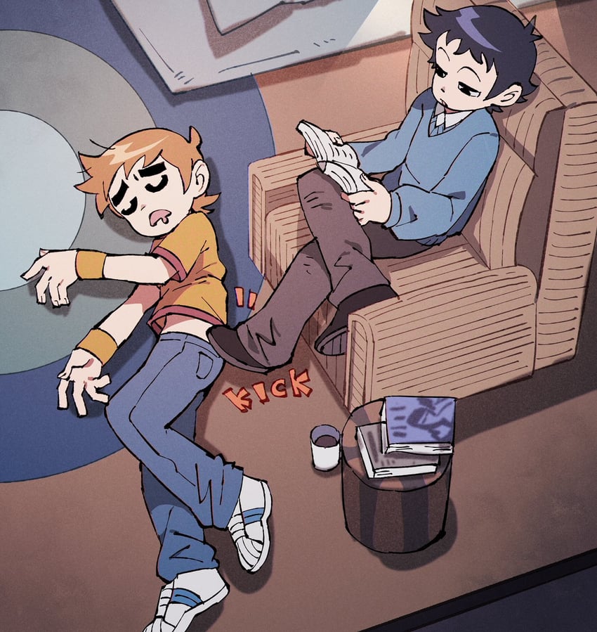 scott pilgrim and wallace wells (scott pilgrim and 1 more) drawn by tetsu_(teppei)