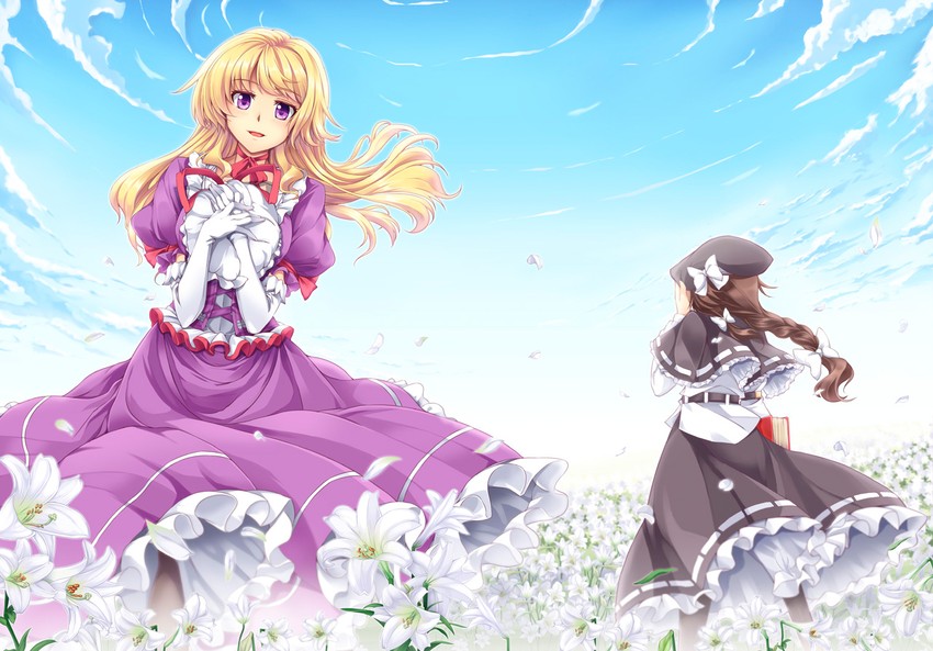 yakumo yukari, usami renko, and maribel hearn (touhou) drawn by windart