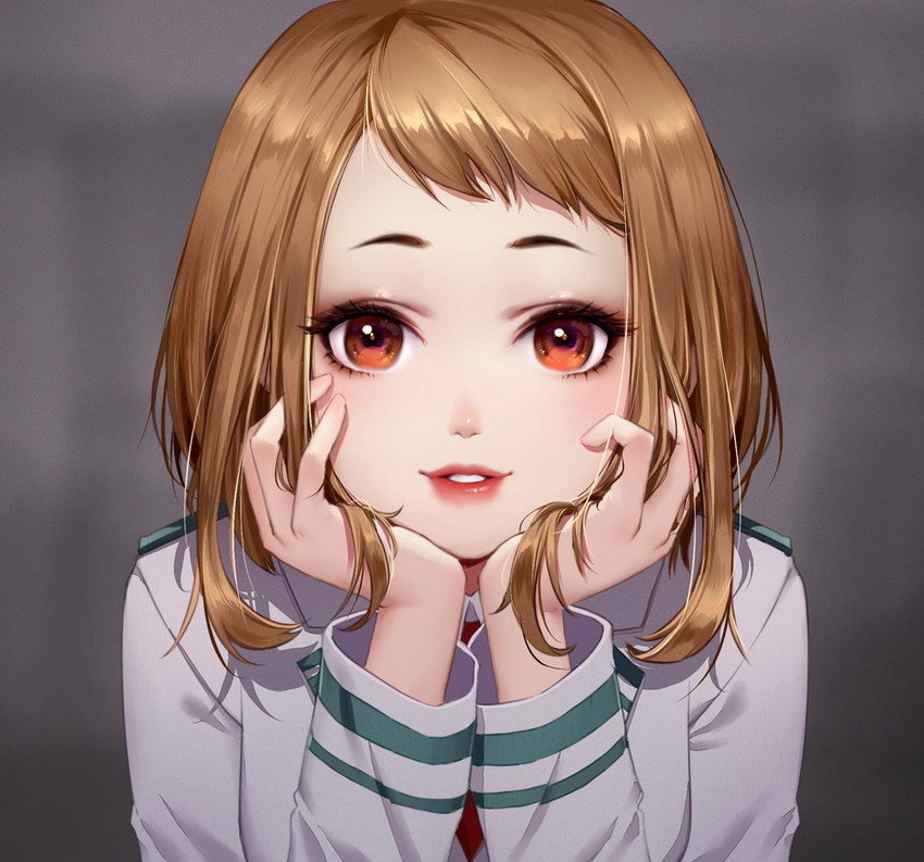 uraraka ochaco (boku no hero academia) drawn by qi_kou