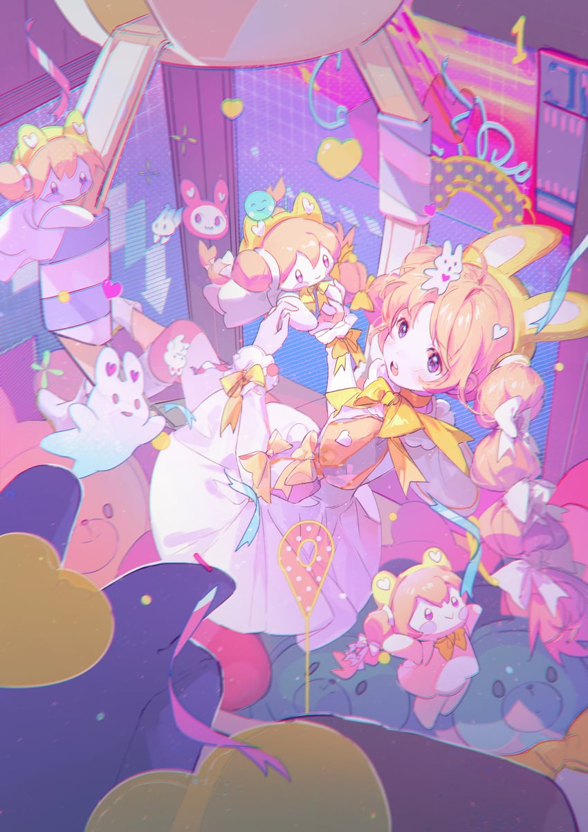 kaname madoka and kinomoto sakura (mahou shoujo madoka magica and 1 more) drawn by balabling