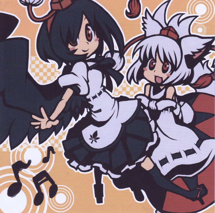 shameimaru aya and inubashiri momiji (touhou) drawn by uma_(painwise)