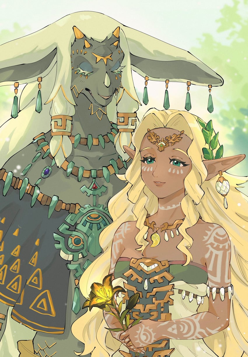 sonia and rauru (the legend of zelda and 1 more) drawn by yamori_(yamoooon21)