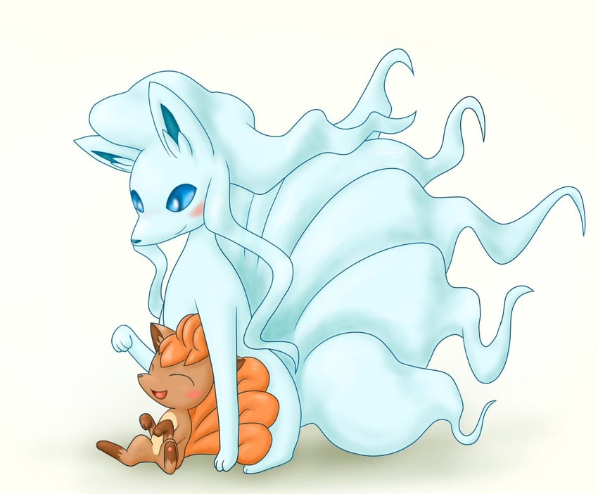 vulpix, ninetales, and alolan ninetales (pokemon) drawn by ippanjin_rvf