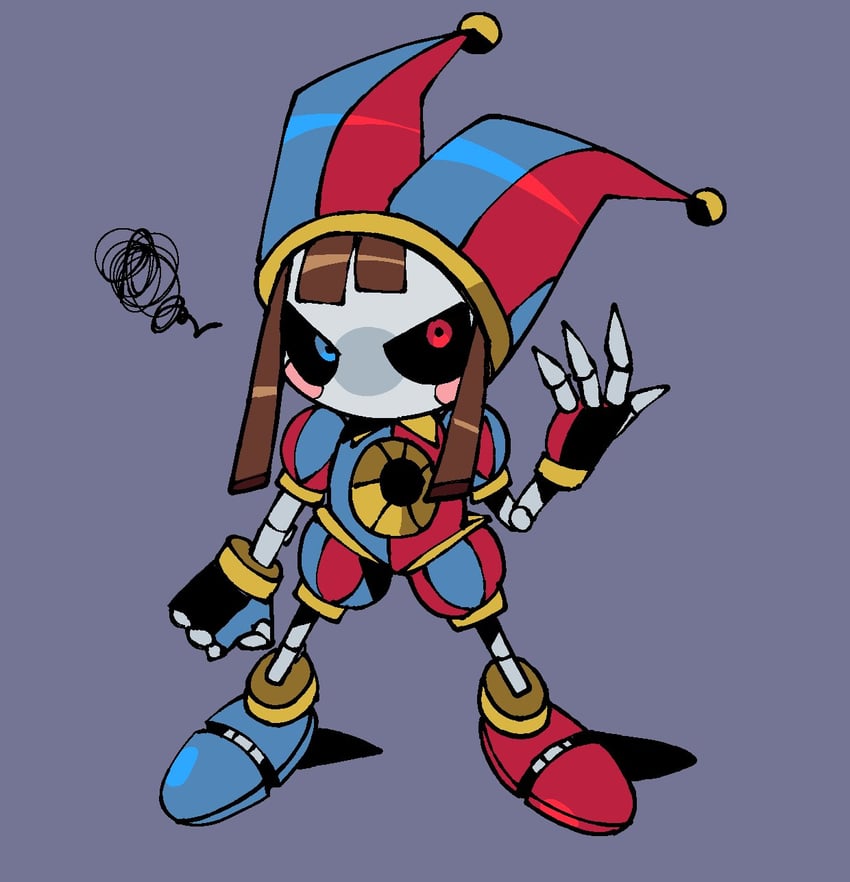 pomni and metal sonic (sonic and 1 more) drawn by koasku