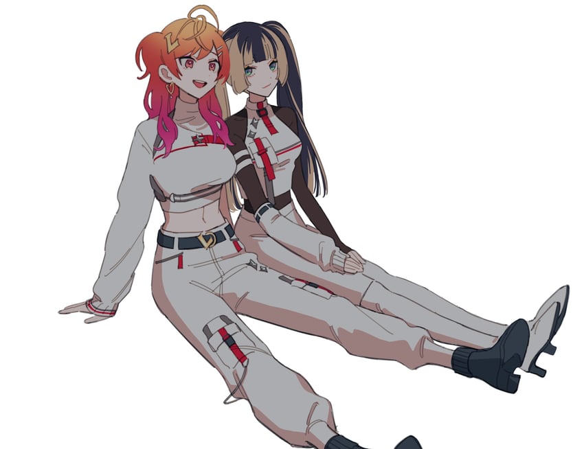 ichijou ririka and juufuutei raden (hololive and 1 more) drawn by kiyama_g