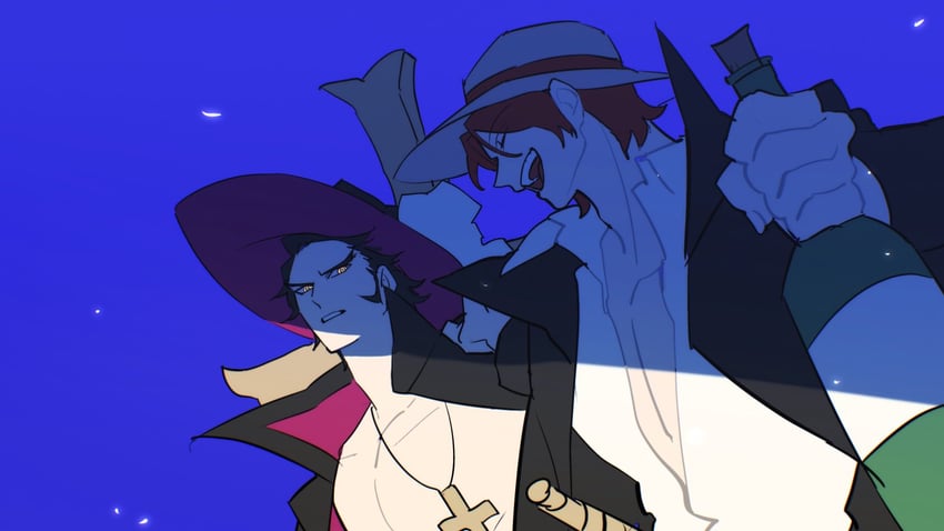 shanks and dracule mihawk (one piece) drawn by crema_525