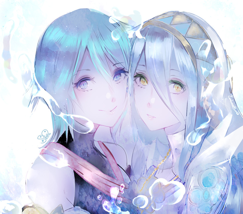 azura and aqua (fire emblem and 3 more) drawn by lumicakes