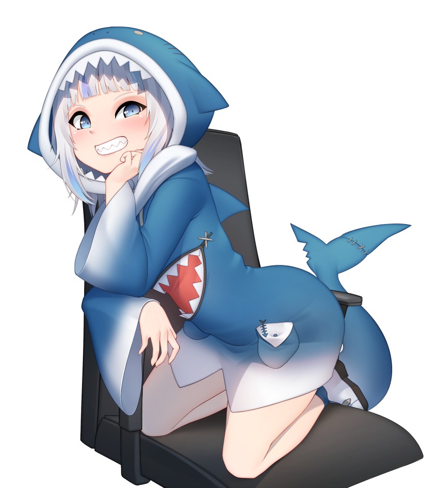 gawr gura (hololive and 1 more) drawn by mochi_(chain_csn)
