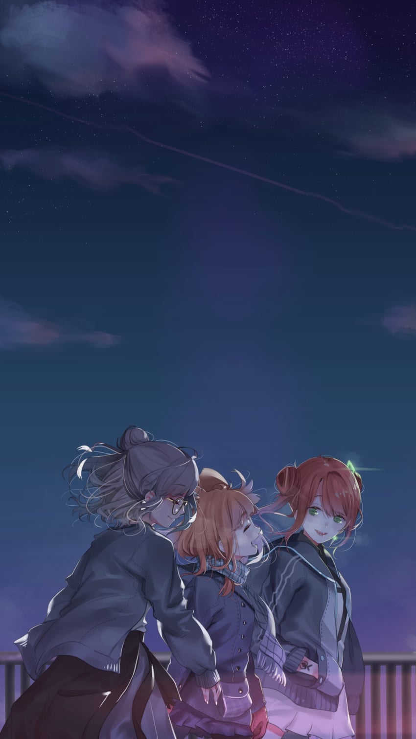 mau-chan, yamada suzume, and sisido acro (indie virtual youtuber) drawn by sarina_babi