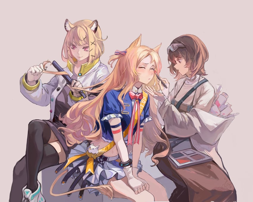 utage, archetto, and roberta (arknights) drawn by ningjiu_9
