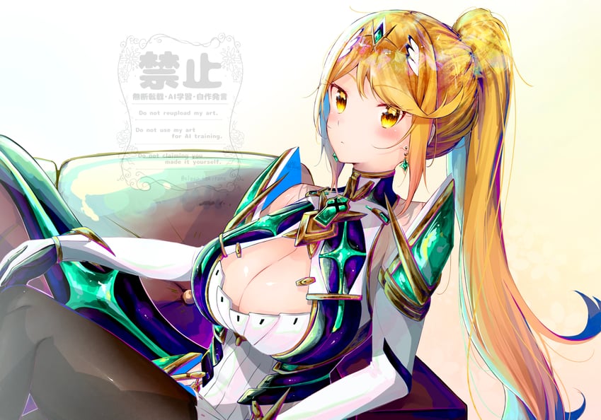 mythra (xenoblade chronicles and 2 more) drawn by nemu_(ut_kakinotane)