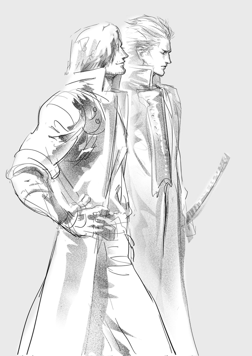 dante and vergil (devil may cry and 1 more) drawn by ye_(ye79132751)