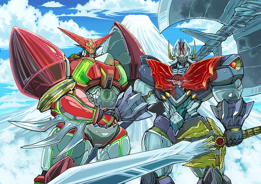 shin getter-1 and mazinkaiser (getter robo and 3 more) drawn by yamanushi