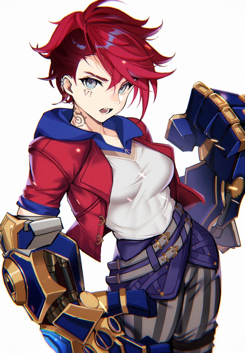 vi and arcane vi (league of legends and 1 more) drawn by kiyochii