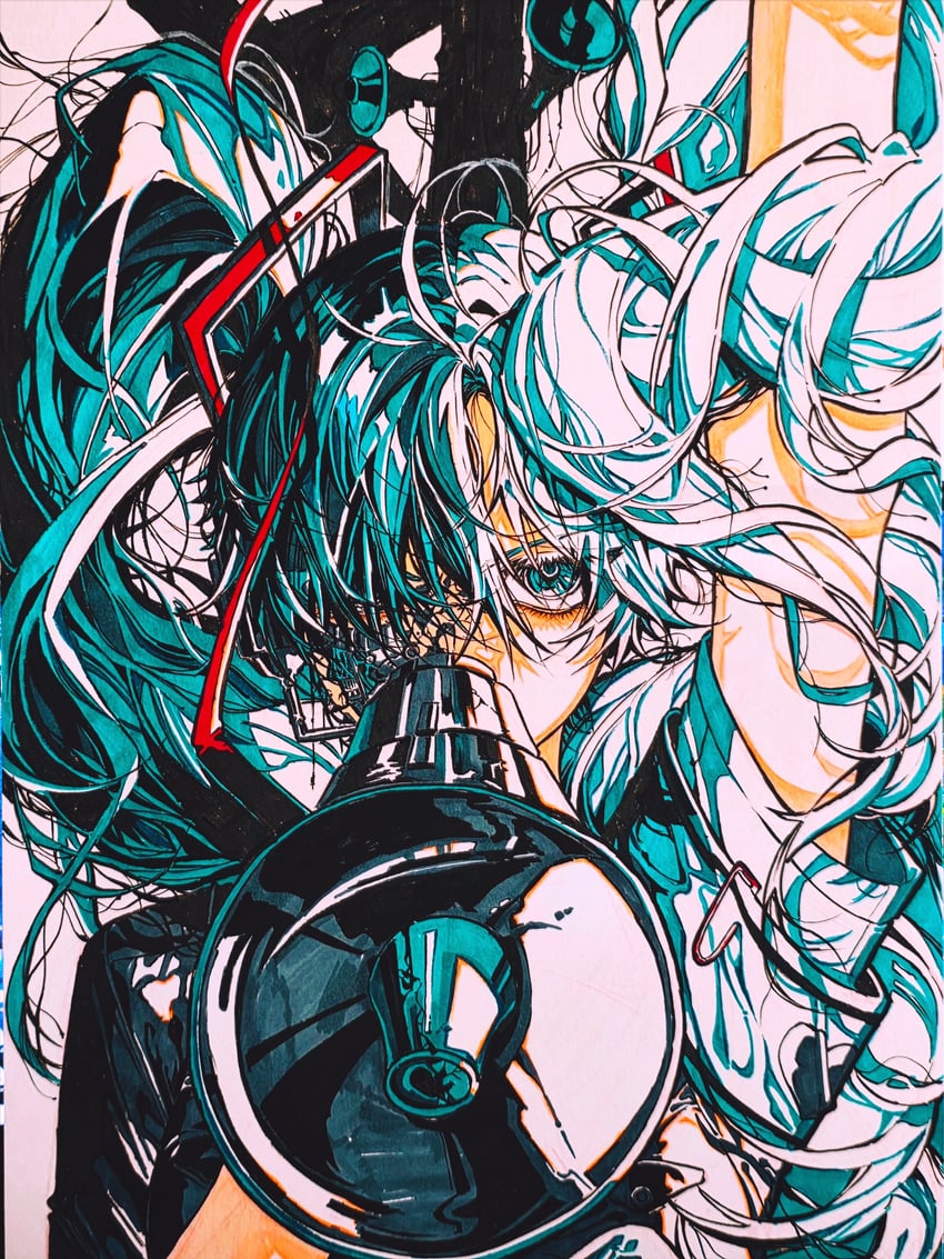 hatsune miku (vocaloid and 1 more) drawn by cuz_39