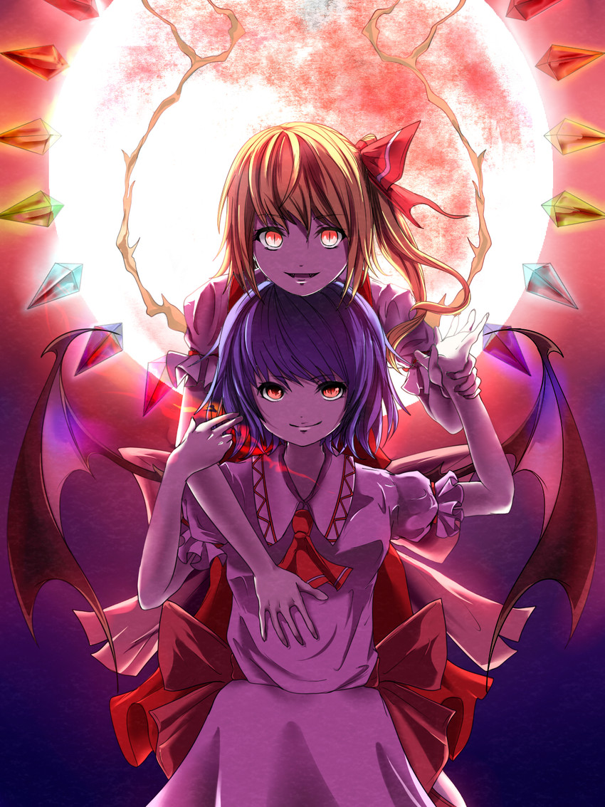 remilia scarlet and flandre scarlet (touhou) drawn by hybrid_(1212apro)