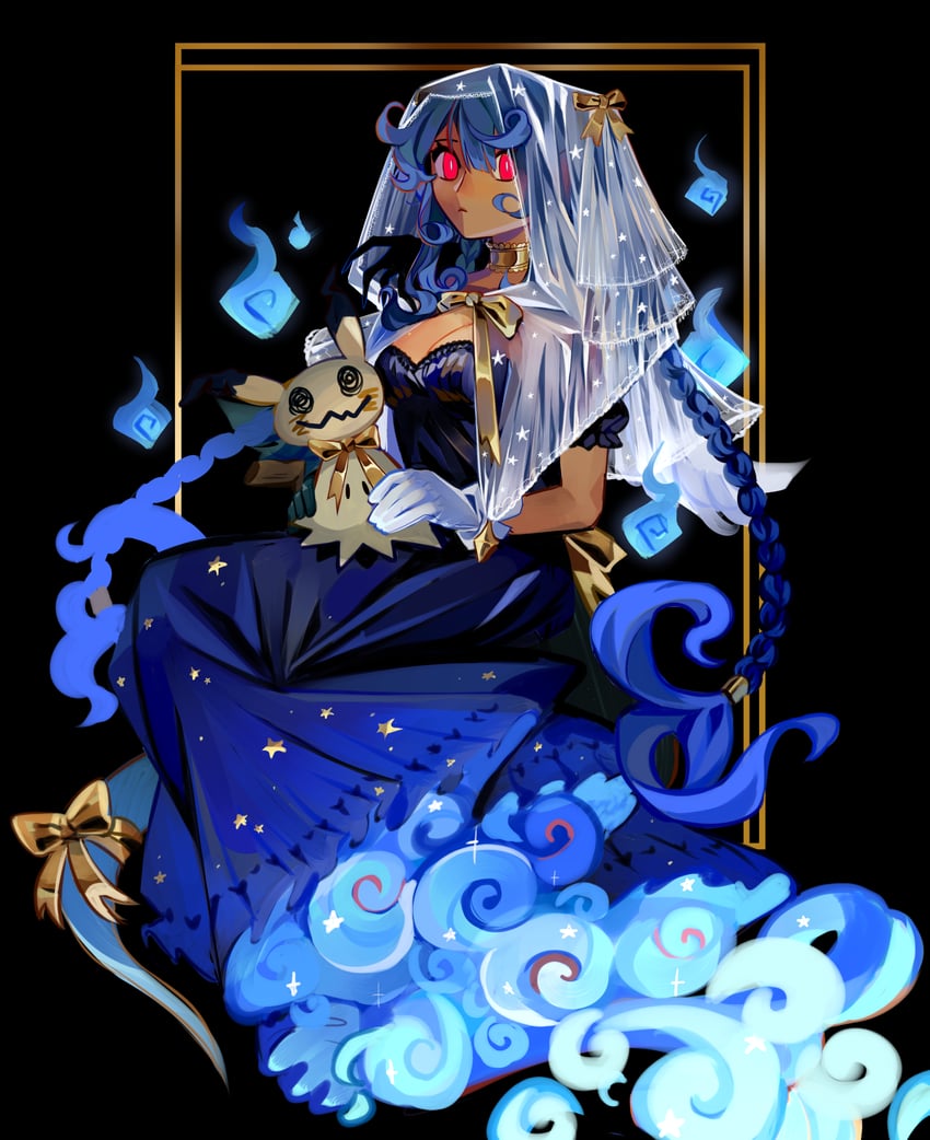 dizzy and mimikyu (pokemon and 1 more) drawn by borcheim