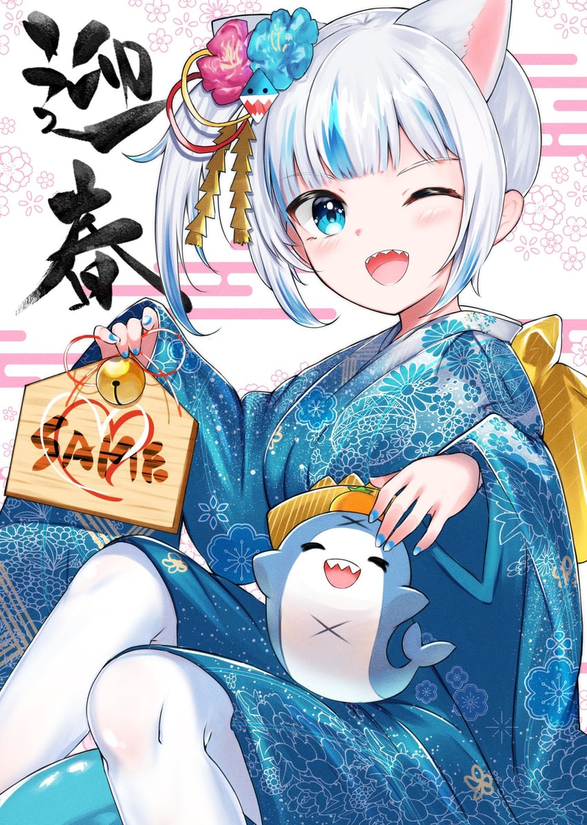 gawr gura and bloop (hololive and 1 more) drawn by tokinari