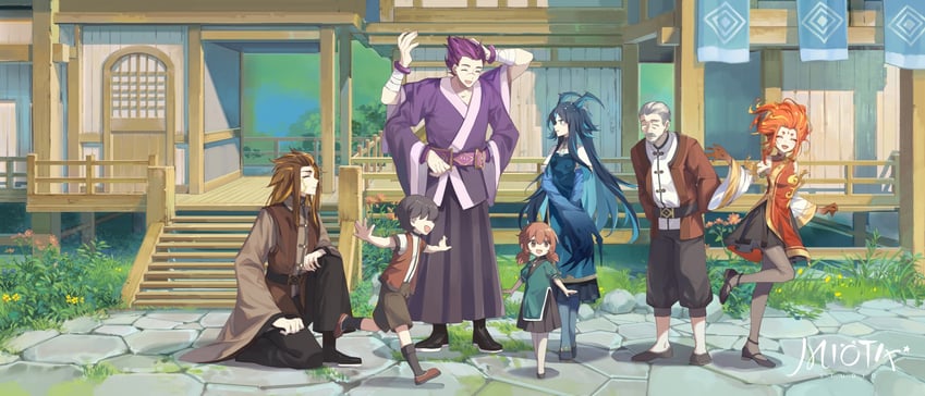 bonanus, indarias, bosacius, and menogias (genshin impact) drawn by miaotai_miota