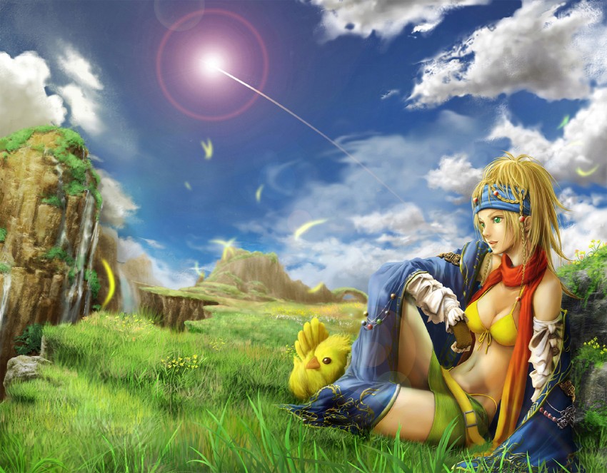rikku, thief, and chicobo (final fantasy and 2 more) drawn by rinzou_(dangan)