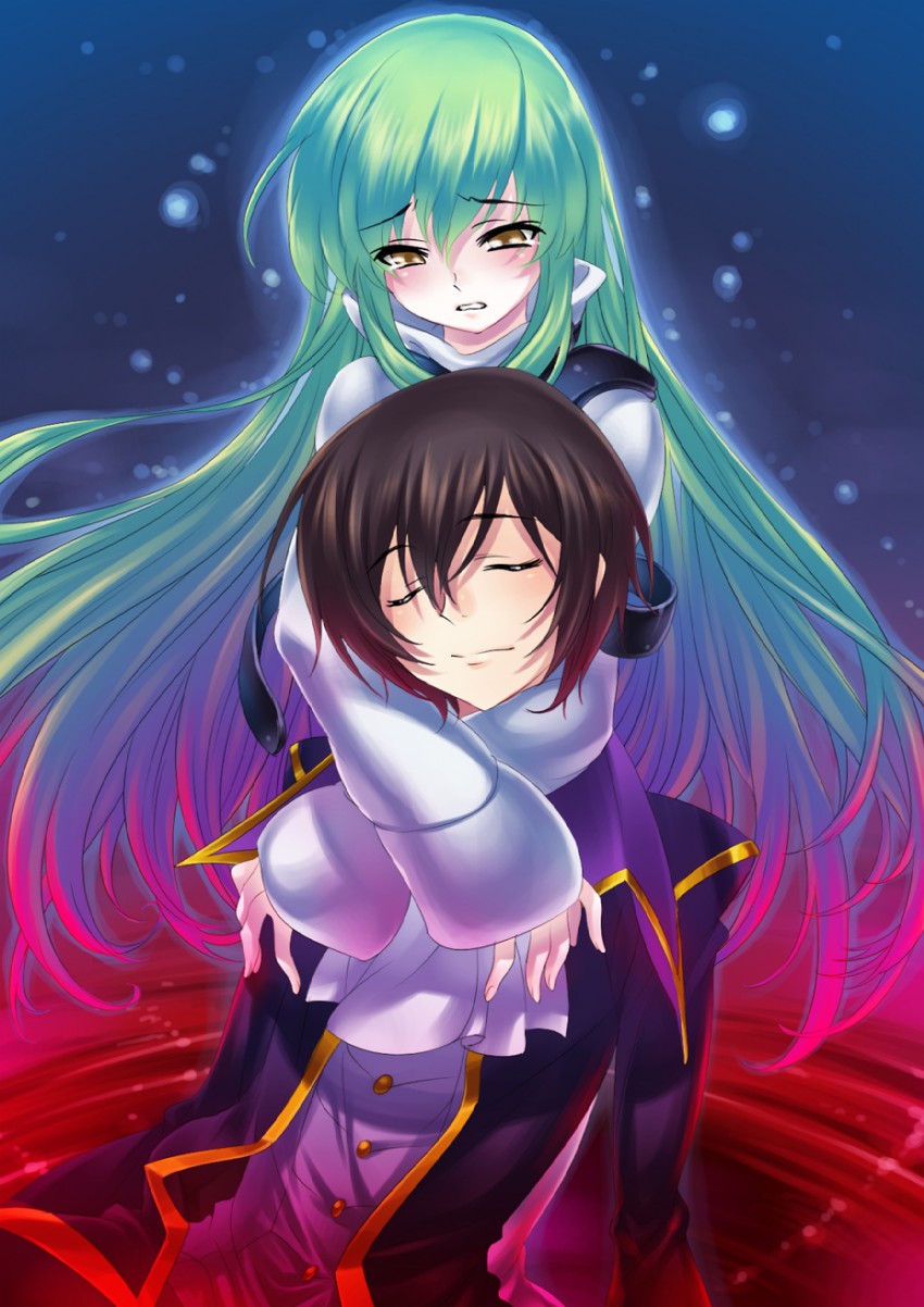 c.c. and lelouch vi britannia (code geass) drawn by hisasi