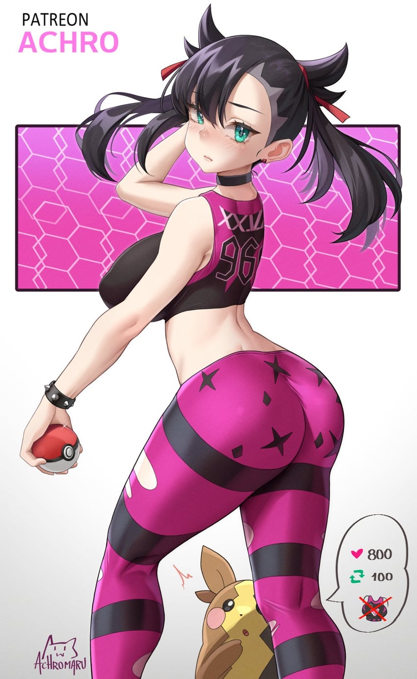 marnie and morpeko (pokemon and 1 more) drawn by achromaru