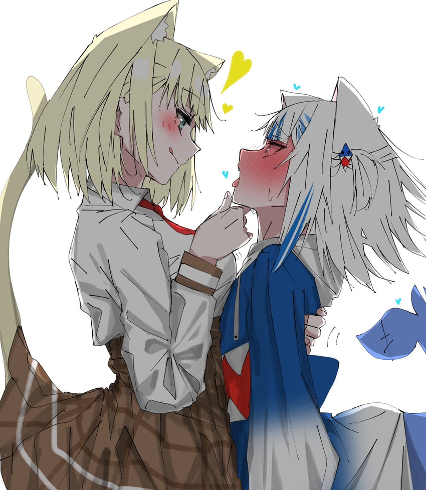 gawr gura and watson amelia (hololive and 1 more) drawn by carrot_011