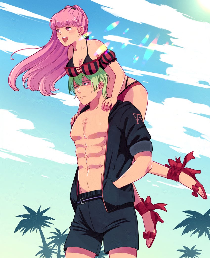 hilda valentine goneril and male byleth (fire emblem and 2 more) drawn by mango_(mgosketches)