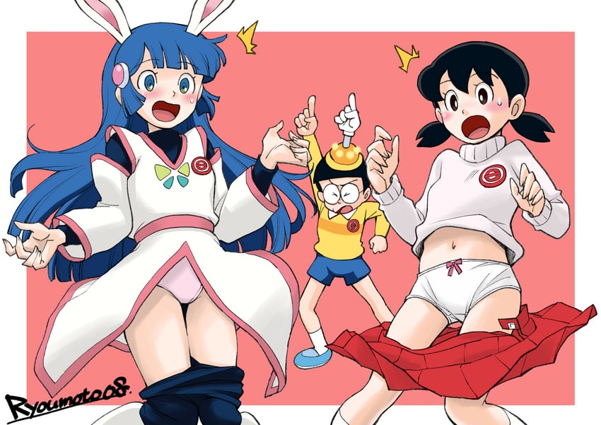 minamoto shizuka and luna (doraemon and 1 more) drawn by ryoumoto_hatsumi