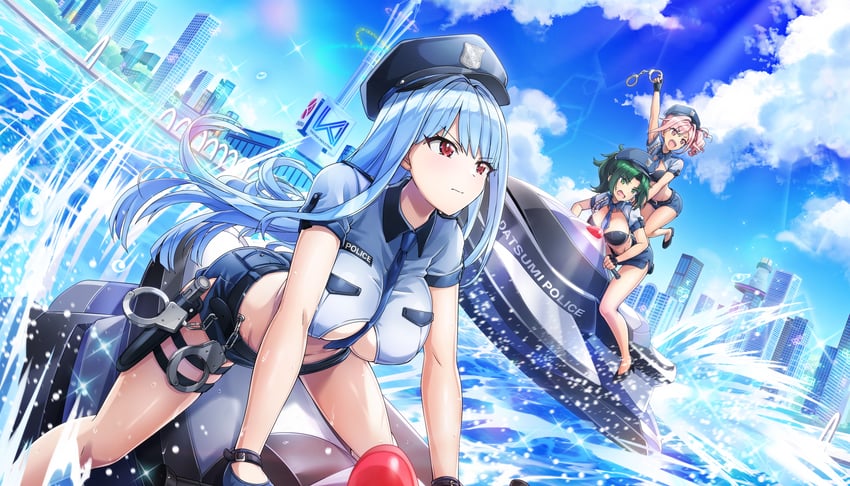 nayuki hiori, harunami anri, and urami kana (dolphin wave) drawn by ootomo_takuji