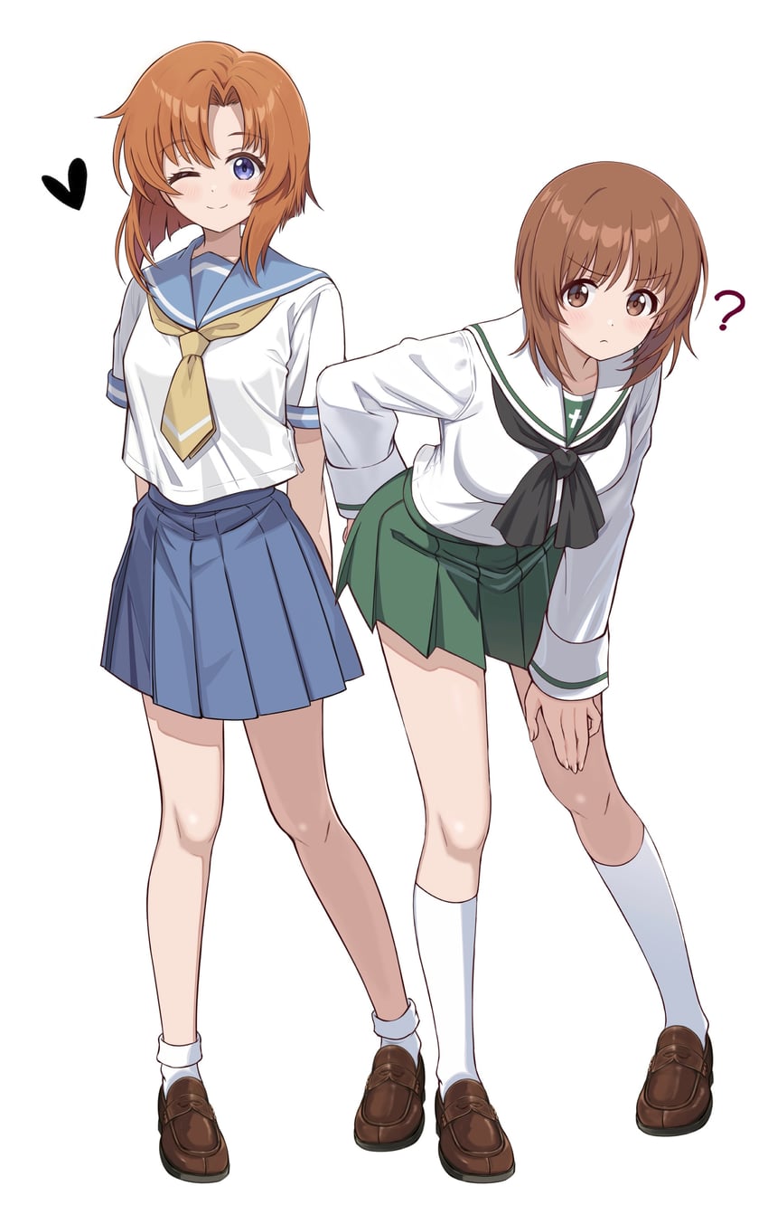 nishizumi miho and ryuuguu rena (girls und panzer and 1 more) drawn by zaofeng
