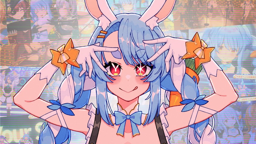 usada pekora (hololive and 1 more) drawn by unexistarts