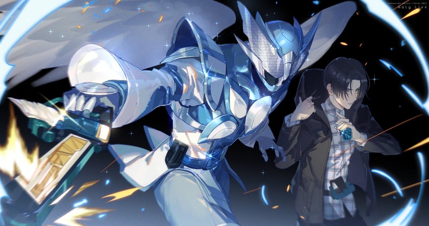 igarashi daiji, kamen rider live, and kamen rider holy live (kamen rider and 1 more) drawn by doran_(doran7280)