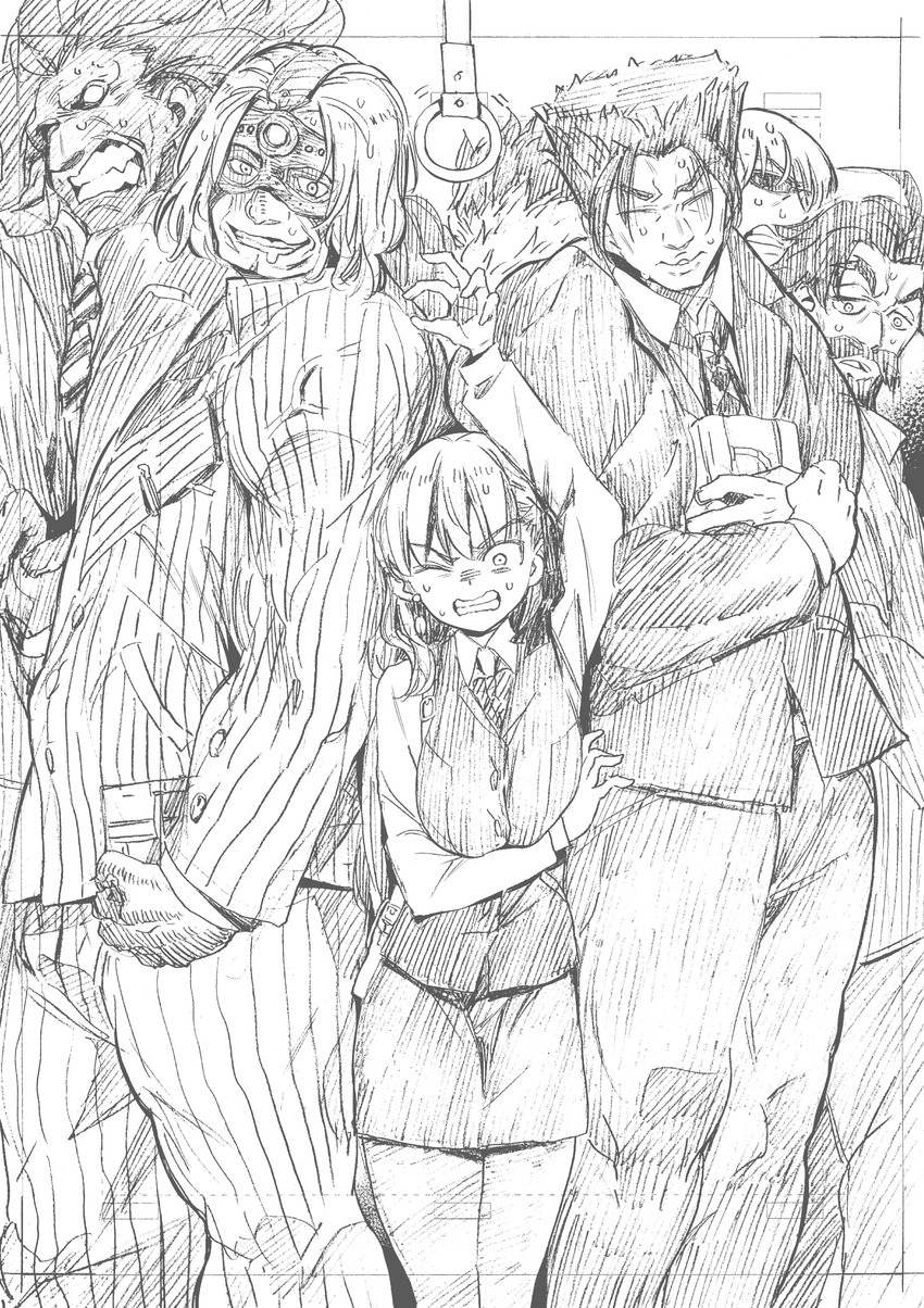 kama, sakata kintoki, heracles, edward teach, leonidas, and 1 more (fate and 1 more) drawn by kojima_takeshi